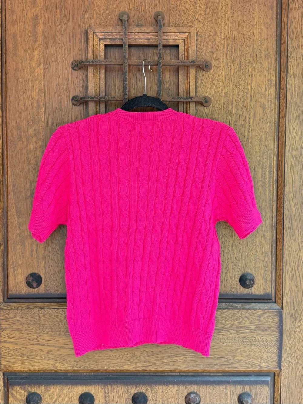 Ralph Lauren fuchsia Cable-Knit Crewneck Sweater Size M